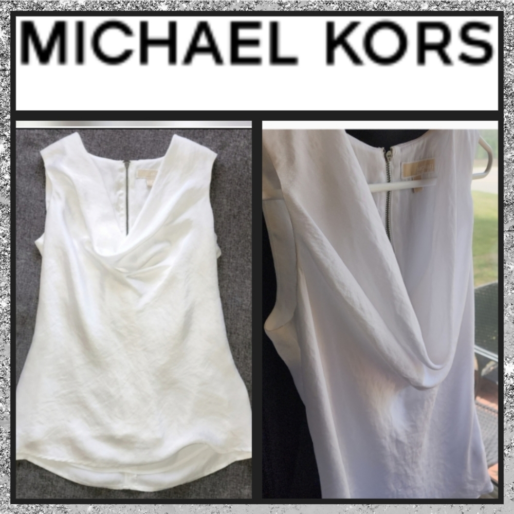 🤍MICHAEL KORS winter white sleeveless top Sz 2
